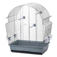 Vogelkooi Donna 3 Grijs/Chroom &ndash; Grote Binnenkooi voor Parkieten, Kanaries &amp; Agaporniden 60x40x71 cm