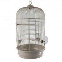 Vogelkooi Duvo Mocha Julia Mokka &ndash; Ronde Parkietenkooi 34x34x65 cm