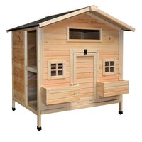 Kippenhok Woodland Colonial Pinus &ndash; Houten Kippenhok met Bloembakken voor 4 Kippen 117x102,5x125 cm