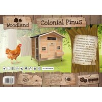Kippenhok Woodland Colonial Pinus &ndash; Houten Kippenhok met Bloembakken voor 4 Kippen 117x102,5x125 cm