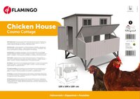Houten Kippenhok Cosmo Cottage Grijs &ndash; Flamingo Buitenhok met Ren voor 2-3 Kippen