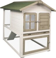 Houten Kippenhok Condo Scandic Wit &ndash; Flamingo Buitenhok met Ren voor 2-3 Kippen