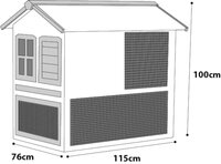 Houten Kippenhok Condo Scandic Wit &ndash; Flamingo Buitenhok met Ren voor 2-3 Kippen