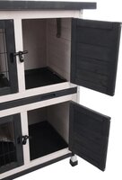 Konijnenhok Combi 1 Rustic Grijs &ndash; Compact buitenhok met verdieping