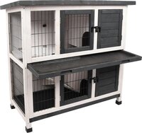 Konijnenhok Combi 1 Rustic Grijs &ndash; Compact buitenhok met verdieping