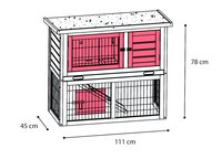 Konijnenhok Loft Urban Bruin &ndash; Houten buitenhok met 2 verdiepingen en ren