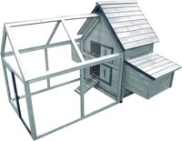 Houten Kippenhok Castle Cottage Grijs &ndash; Flamingo Buitenhok met Ren voor 2-3 Kippen