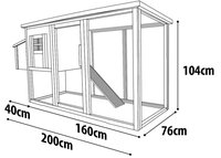 Houten Kippenhok Palacio Classic Bruin &ndash; Flamingo Groot Buitenhok met Ren voor 4-6 Kippen