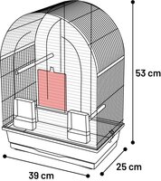 Vogelkooi Klara 1 &ndash; Brons/Zwarte Binnenkooi voor Parkieten en Kanaries