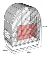 Vogelkooi Agnes - Koper/Zwarte Binnenkooi voor Parkieten en Kanaries