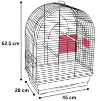 Vogelkooi Klara 2 &ndash; Taupe/Zwarte Binnenkooi voor Parkieten en Kanaries