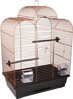 Vogelkooi Flamingo Dara Koper/Zwart &ndash; Parkietenkooi met koperen tralies 45x28x61,5 cm