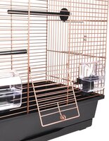 Vogelkooi Flamingo Dara Koper/Zwart &ndash; Parkietenkooi met koperen tralies 45x28x61,5 cm