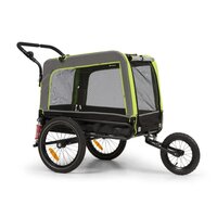 Hondenfietskar Topmast Focus 2-in-1 Oxford Groen &ndash; Hondenaanhanger &amp; Hondenbuggy voor Honden tot 40 kg