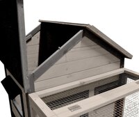 Konijnenhok Grace Cottage Grijs &ndash; Houten buitenhok met ren en nachthok