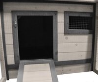 Konijnenhok Grace Cottage Grijs &ndash; Houten buitenhok met ren en nachthok