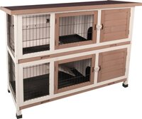 Konijnenhok Flamingo Combi 2 Urban &ndash; Dubbel Houten Buitenhok met 2 Afsluitbare Verdiepingen voor Konijnen 122x50x102 cm