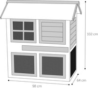 Konijnenhok Flamingo Snug Urban Bruin &ndash; Houten Buitenhok met Groot Nachthok &amp; Ren voor Konijnen 98x64x102 cm