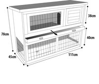 Konijnenhok Loft Cottage Grijs &ndash; Stijlvol buitenhok met ren