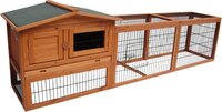 Konijnenhok Flamingo Jumbo Classic Bruin &ndash; Groot Houten Buitenhok met Ren voor Konijnen 230x53x70 cm