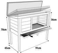 Konijnenhok Bunny Classic Bruin &ndash; Compact houten buitenhok voor konijnen en cavia&rsquo;s