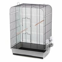 Vogelkooi Inter-Zoo Nina Grijs/Zwart &ndash; Parkietenkooi met zwarte tralies 54x34x75 cm
