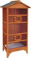 Voli&egrave;re Flamingo Classic Nevada Bruin &ndash; Houten Binnen- &amp; Buitenvoli&egrave;re met Bitumen Dak 78x57x157,5 cm