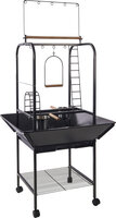 Papegaaienstandaard Flamingo Wodan Antraciet &ndash; Speelstaander met Ladder, Klimbrug, Schommel &amp; Wielen 66x64x141 cm