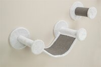 Katten Klimset Trixie voor aan de Muur Wit/Grijs &ndash; Wandklimset met Lounger, Hangmat &amp; 2 Treden, Sisal Krabvlakken