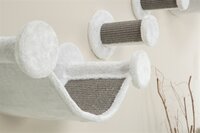 Katten Klimset Trixie voor aan de Muur Wit/Grijs &ndash; Wandklimset met Lounger, Hangmat &amp; 2 Treden, Sisal Krabvlakken