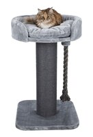 Krabpaal Trixie XXL Klara Grijs &ndash; Compacte Krabpaal voor Grote Katten met Mandje &amp; Natuursisal 60x60x100 cm