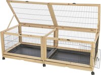 Indoor Verblijf Trixie &ndash; Houten Binnenverblijf voor Cavia's &amp; Konijnen met 6 Wielen 150x50x60 cm