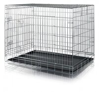 Hondenbench Trixie Gegalvaniseerd Metaal &ndash; Inklapbare Draadbench met 2 Deuren &amp; ABS-bak &ndash; 3 Maten: 78x62x55 / 93x69x62 / 116x86x77 cm