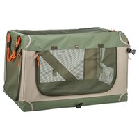 Trixie kennel comfy bench stof / reismand olijfgroen / beige