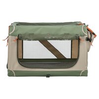 Trixie kennel comfy bench stof / reismand olijfgroen / beige