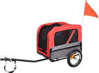 Hondenfietskar Flamingo Romero Rood/Grijs &ndash; Compacte Opvouwbare Fietskar voor Fiets &amp; E-bike 59,5x43x51 cm