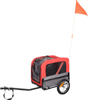 Hondenfietskar Flamingo Romero Rood/Grijs &ndash; Compacte Opvouwbare Fietskar voor Fiets &amp; E-bike 59,5x43x51 cm
