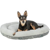 Hondenmand Trixie Jimmy Soft Rond Lichtgrijs &ndash; Knusse Pluche Hondenmand met Wendbaar Kussen &ndash; &Oslash; 50 / 70 cm