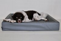 Bia bed kunstleer hoes hondenmand grijs
