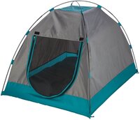 Hondentent Trixie Donkergrijs/Petrol &ndash; Hondentent met Ventilatiegaas &amp; Slipvaste Ligmat &ndash; 3 Maten: 47x47x34 / 80x65x63 / 110x80x75 cm