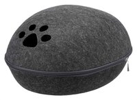 Kattenmand Trixie Relax Iglo Liva Antraciet &ndash; Knusse Vilten Kattenmand met Kussen 40x24x47 cm