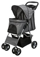 Hondenbuggy Trixie Grijs &ndash; Inklapbare Buggy met 4 Wielen &amp; Eenhandsbediening tot 11 kg 47x100x80 cm