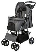 Hondenbuggy Trixie Grijs &ndash; Inklapbare Buggy met 4 Wielen &amp; Eenhandsbediening tot 11 kg 47x100x80 cm