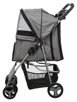 Hondenbuggy Trixie Grijs &ndash; Inklapbare Buggy met 4 Wielen &amp; Eenhandsbediening tot 11 kg 47x100x80 cm