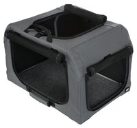 Reisbench Trixie Soft Kennel Easy Grijs &ndash; Mobiele Softbench met Ligmat &amp; Ventilatiegaas 71x51x49 cm