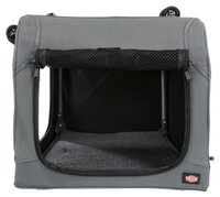 Reisbench Trixie Soft Kennel Easy Grijs &ndash; Mobiele Softbench met Ligmat &amp; Ventilatiegaas 71x51x49 cm