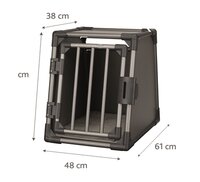 Vervoersbox Trixie Aluminium Grafiet &ndash; Autobench voor de Hond met Veiligheidssluiting &ndash; 3 Maten: S / M / M-L (48-86 cm)