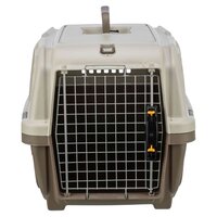 Transportbox Trixie Skudo Taupe/Zand &ndash; Reisbox voor Hond &amp; Kat, Vliegtuig-geschikt &ndash; 4 Maten: S-M t/m L (68-105 cm)