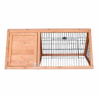 Konijnenren Topmast Fluffy Fields Hout &ndash; Buitenren met Nachthok &amp; Stevig Gaas 100x49x41 cm