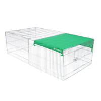 Konijnenren Topmast Verzinkt Staal Maat XL &ndash; Ruime Inklapbare Buitenren voor Konijnen &amp; Knaagdieren 144x112x60 cm
